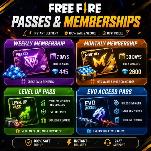 Free Fire Memberships & Passes
